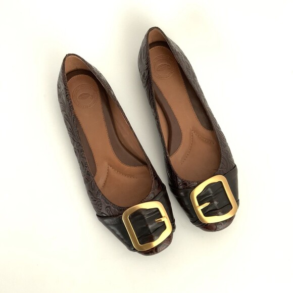 Nurture by Lamaze Flats Women Size 6M Brown Swan Leather Embossed Brazil - Picture 10 of 11